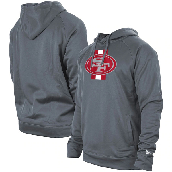 Men's San Francisco 49ers Gray New Era Training Camp Raglan Pullover Hoodie Men's San Francisco 49ers Gray New Era Training Camp Raglan Pullover Hoodie